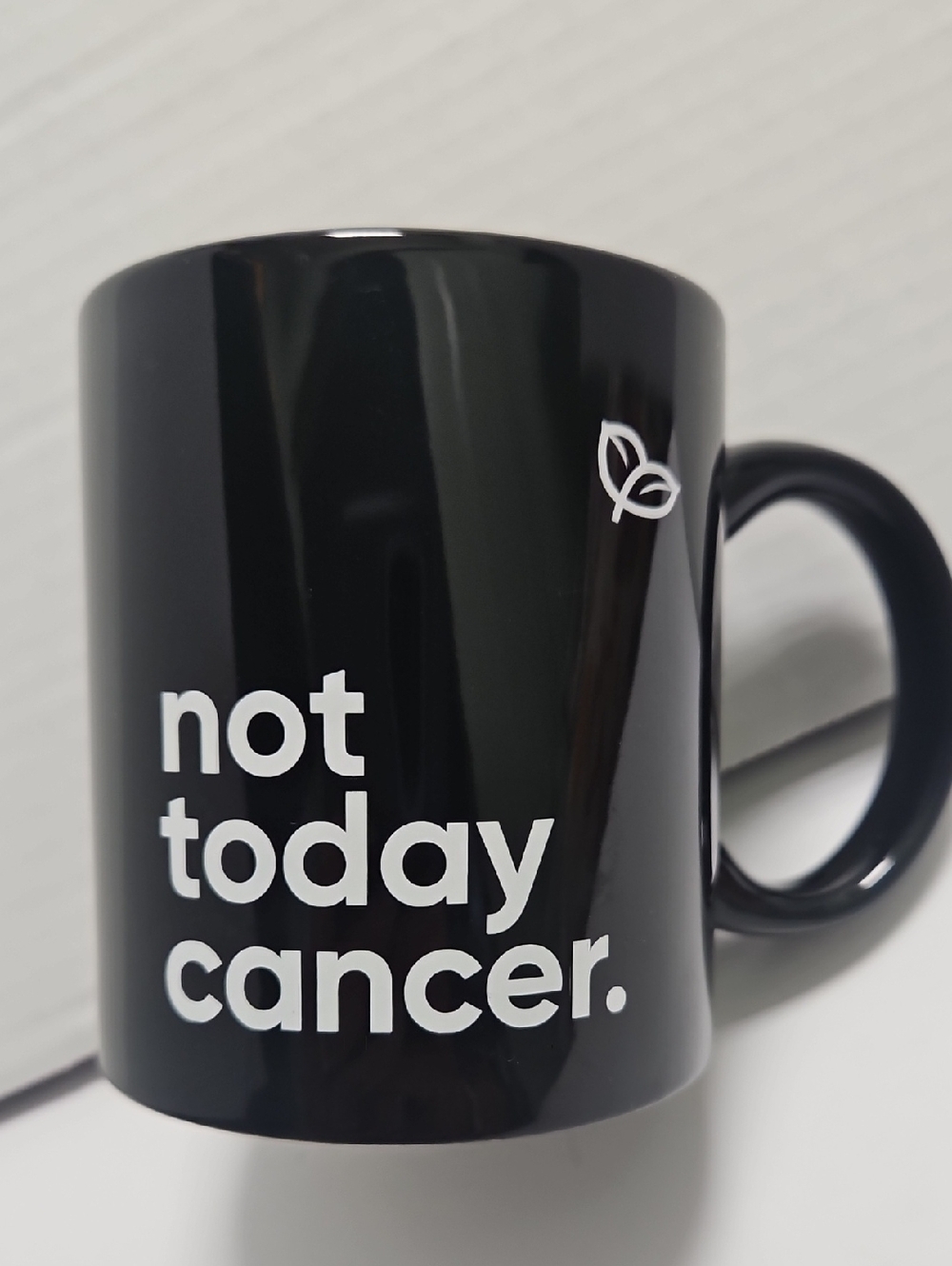 Black 'not today cancer.' Mug